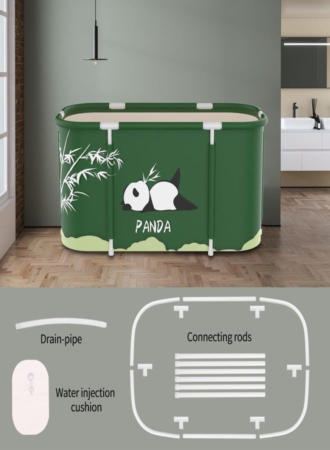 Valajogi Portable Foldable Adult Bathtub for Home, Large Plastic Soaking Tub with Drain Pipe, Freestanding Spa Bath Tub for Hot & Cold Bath, Balcony & Small Bathroom Use (Panda) - Image 2